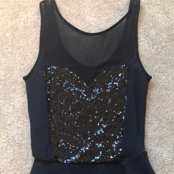 Bebe black sequin peplum tank top size S - Picture 3 of 5